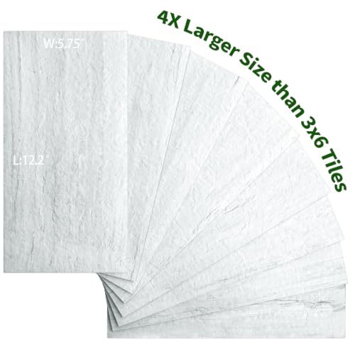 AULIGET 2-Piece Light Shale Peel and Stick Backsplash Wall Tiles, 6" x 12" PVC Faux Stone Stick on Tile for Backsplash Kitchen, Bathroom, Laundry Room, Camper, Fireplace - color: Light Shale, size: 2 Sheets, 6"x12"x0.12"