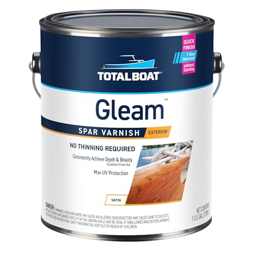 TotalBoat Gleam Marine Spar Varnish for Boats & Outdoor Wood - Satin Gallon - color: Satin Low-Sheen, size: Gallon