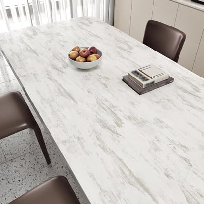 Wallercity Thick Textured Beige Wood Contact Paper 15.8"x78.7" Kitchen Peel and Stick Countertops Contact Paper Gray Matt Cement Wallpaper Self Adhesive Waterproof Vinyl Wrap for Cabinets Desk Table - color: Gray/White, size: 15.8" x 78.7"