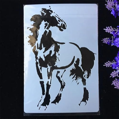 TIAMECH A4 Reusable Horse Stencil for Painting - style: Galloping Horse
