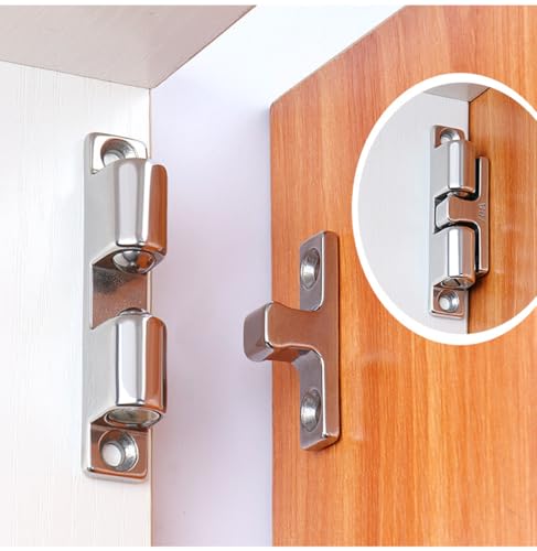 AINIFU Double Roller Catch Cabinet Latches,70mm Solid Metal Cabinet Metal Door Latches and Catches Door Fittings Spring Ball Door Stud Catch, Ideal for Boats, Cabinet Doors, Cupboards