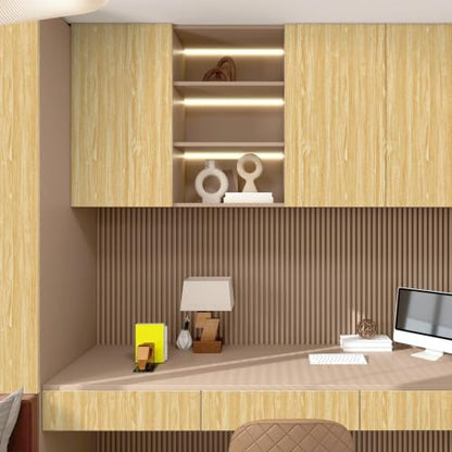 Peel and Stick Wallpaper Light Oak Wood Grain Contact Paper 23.6" x 118.1" - color: Oak, size: 23.6" x 118.1"
