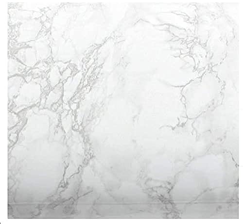EZ FAUX DECOR Vinyl Countertop Wrap 36" x 144" Waterproof White Marble Contact Paper Countertop Adhesive Covering Formica Laminate Removable Wallpaper Peel and Stick Backsplash - size: 36" x 144"
