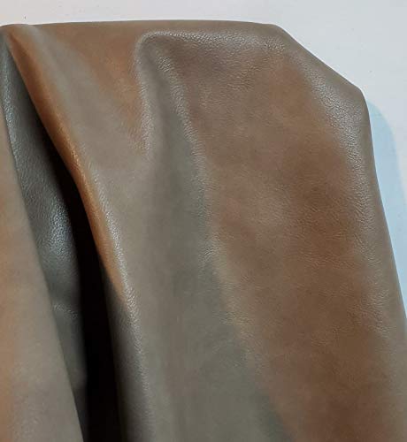 NAT Leathers | Taupe Vegan Faux Leather Synthetic Pleather 0.9 mm 1/2 Yard 18-20 inch Wide x 54 inch Length Soft Smooth Upholstery Half Yard (18" x 54") (Taupe) - color: Taupe