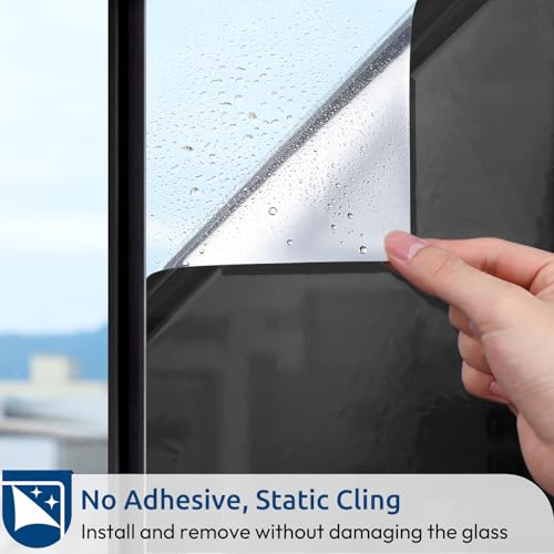 rabbitgoo Window Privacy Film One Way, 17.5" x 157.4", Black Silver - color: Black-silver, size: 17.5" x 157.4"