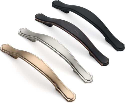 6 Pack Matte Black Kitchen Cabinet Handles Cabinet Pulls 3 inch Hole Center Cabinet Hardware Drawer Handles for Cabinet Dresser and Cupboard AT2792MB - color: Matte Black, size: 3 Inch Hole Centers, style: 6 Pack