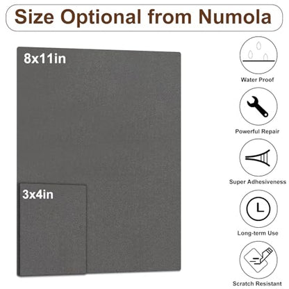 Numola Leather Repair Patch, 8×11 Inch Self-Adhesive Gray - color: Gray, size: 8×11inch