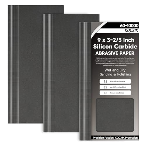 Premium 30-Sheet 600 Grit Wet Dry Sandpaper, 9 x 3-2/3 Inch - style: 600Grit