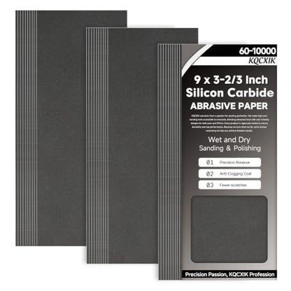 Premium 30-Sheet 600 Grit Wet Dry Sandpaper, 9 x 3-2/3 Inch - style: 600Grit
