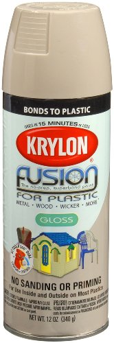 Krylon K02323007 Fusion For Plastic Spray Paint, River Rock, 12 Ounce - color: Beige