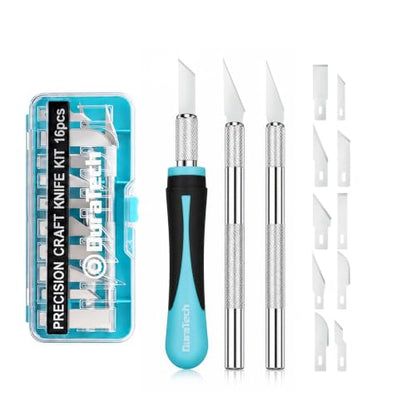DURATECH 16-Piece Exacto Knife Set for Crafting, Modeling, Pumpkin Carving