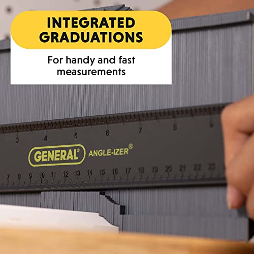 General Tools Locking Contour Gauge #834X with Extra Long Pins, Profile Gauge, Shape Duplicator, 10-Inch (254mm), Precisely Copy Irregular Shapes For Perfect Fit and Easy Cutting - size: 10-Inch with extra long pins, with lock