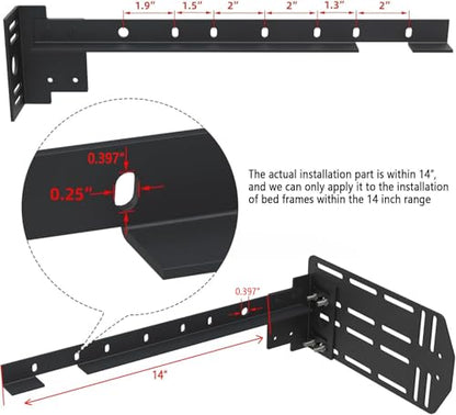 Bed Frame Footboard Extension Brackets Set Attachment Kit