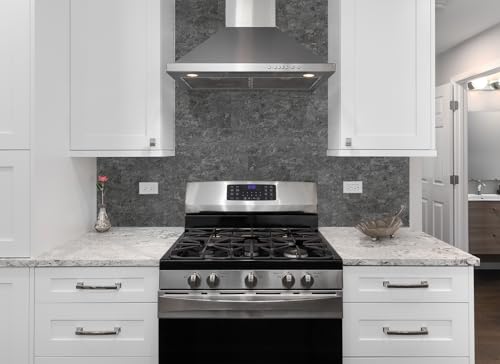 StyloVue 100 Pieces Peel and Stick Backsplash for Kitchen, 3" x 6" PVC Subway Tile 2026 Upgraded Gray Concrete Stone Backsplash Stick on Tile Elevate Kitchen Fireplace RV - color: Gray Concrete Stone