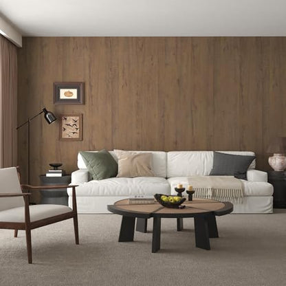 Boobest Extra Wide 48"x354" Dark Wood Contact Paper Brown Wood Vinyl - color: Brown, size: 48" x 354.3"