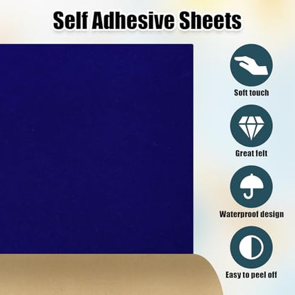 Biaungdo Self Adhesive Felt Sheets, Dark Blue Felt Sheet 17.7 x 117 Inch - color: Blue, size: 17.7 x 117 Inch