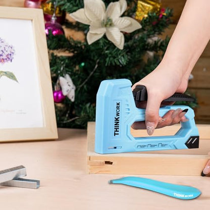 THINKWORK Light Duty Staple Gun - Upholstery Staple Gun for Wood - color: Blue