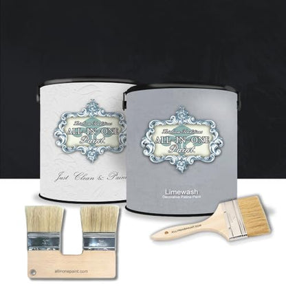 ALL-IN-ONE Paint Limewash Gallon Kit - Iron Gate - color: Iron Gate, size: 256 Fl Oz (Pack of 1)