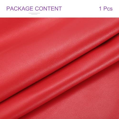 DMiotech 1 Pack 14 Inch x 53 Inch Faux Leather Sheet Furniture Cover Napa Skin Red PU Leather Roll for Handmade DIY Craft Projects - color: Red