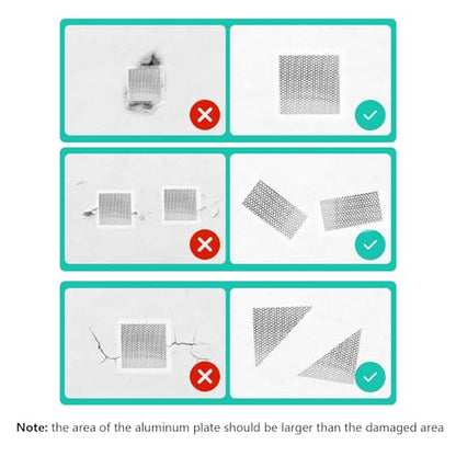 Drywall Repair Kit, 4Inch Drywall Patch Kit Self Adhesive Aluminum Plasterboard Wall Patches Quick Fix Plaster Wall with Scraper for Plaster Roof Drywall Crack Repair (9Pcs Kit)