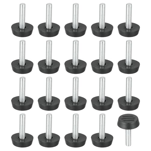 PATIKIL 20 Pcs M6 x 24mm Thread Adjustable Furniture Levelers, Furniture Feet Levelers Screw on Steel Screw in Threaded Leveling Feet Glides for Table Chair Cabinet Patio Legs - size: M6 x 24mm