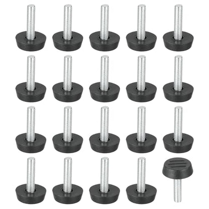 PATIKIL 20 Pcs M6 x 24mm Thread Adjustable Furniture Levelers, Furniture Feet Levelers Screw on Steel Screw in Threaded Leveling Feet Glides for Table Chair Cabinet Patio Legs - size: M6 x 24mm