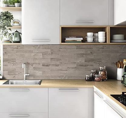 COLAMO 24pack Peel and Stick Vinyl Flooring, Faux Wood Texture Tile,Shiplap Wood Panels for Bathroom Accent Wall,Self Adhesive Subway Tiles Stick on Accent Wall for Kitchen Backsplash,Mist Grey Oak - color: Oak-Mist Grey