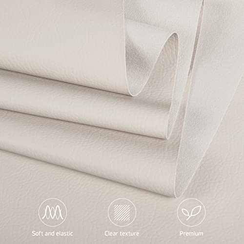 Marine Vinyl Upholstery Faux Leather Fabric, 1 Yard Beige - color: Beige, size: 1 Yard 55" x 36" (Pre-cut)