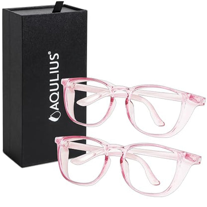 Aqulius Safety Glasses for Women & Men - 2 Pack - Scratch-Resistant Protective Eyewear, Shooting Glasses, Safety Goggles - color: Pink