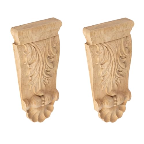 Wood Furniture Applique Arch 2PCS Carved Corner Onlay 5.9x2.8 Inch - size: 2Pack- 5.9x2.8 Inch