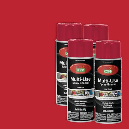 Spray Paint, 12 oz, 4-Pack (Gloss Ruby Red) – All-Purpose, Indoor & Outdoor, Rust Resistant, for Wood, Metal, Plastic & Masonry - color: Ruby Red