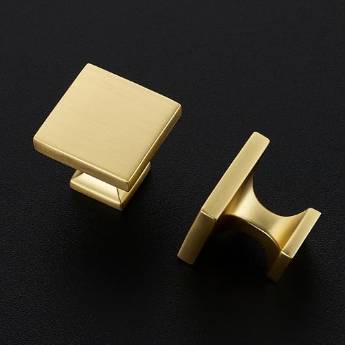 Ravinte Cabinet Knobs Brushed Gold Square Knobs, Drawer Knobs, 10 Pack - color: Brushed Gold