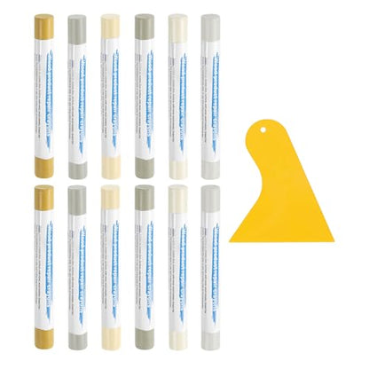 uxcell 12Pcs Wood Filler Sticks Kit, 12 Colors Light Wood Series - color: Light Wood Series