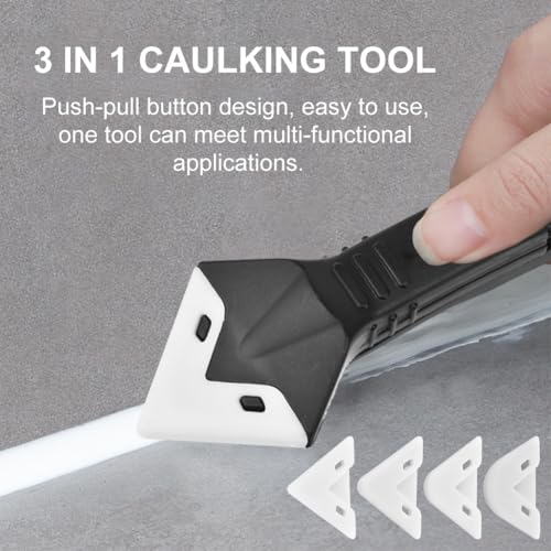Caulking Tool 3 in 1, Silicone Caulk & Grout Remover Tool