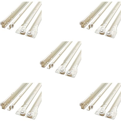 Franklin Brass Self-Closing 16' Drawer Slides Bottom Mount, 5-Pairs (10-Pieces) Cabinet, 50lb Capacity White Kitchen Hardware D68816K-W-B - size: 16 Inch