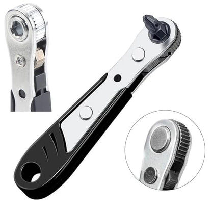 11 in 1 Right Angle Ratcheting Screwdriver Magnetic Low Profile 36 Tooth