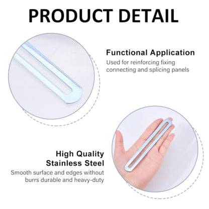 SUPERFINDINGS 10Pcs Flat Mending Plate Steel Repair Bracket 6.14 Inch Length Adjustable Bracket Furniture Connecting Plate for Chair Leg Repair Wood Furniture Bracket,Stainless Steel Color - color: Stainless Steel Color