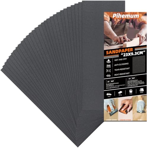 30 PCS Wet Dry Sandpaper 400 Grit Sheets for Polishing & Finishing - color: 400G, size: 9x3.6 Inch