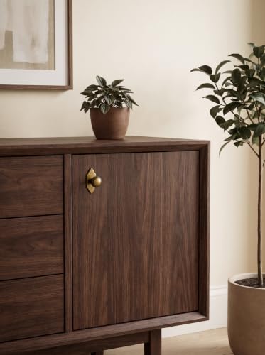 6Pack Champagne Bronze Cabinet Knobs with Backplate Drawer knobs - color: Antique Brass, style: Crown Crest