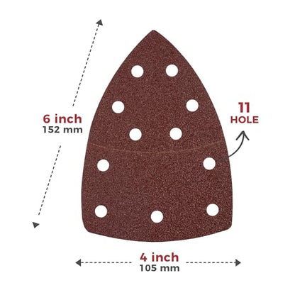 S SATC 50 PCS Mouse Sander Sandpaper 11 Holes 40 Grit Detail Sander Sandpaper Palm Sander Paper Hook and Loop Sander Pads Triangular Sanding Sheets - style: 50PCS 11 Hole 40 Grit