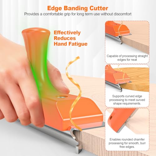 Edge Banding Trimmer 3-in-1 - Heavy Duty Woodworking Tool with Steel Blades
