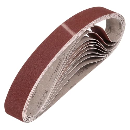 HARFINGTON 1 x 18 Inch Sanding Belts, 10 Pcs 120 Grits Aluminum Oxide Abrasive Belt Sander File Belt for Woodworking, Metal Polishing, Knife Sharpener - size: 1 x 18 Inch(120 Grit)