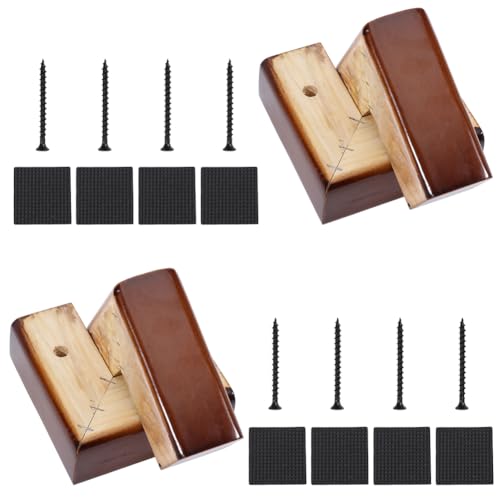 CHGCRAFT 4 Set Wooden Bed Riser Feet L Shaped Wood Furniture Legs Wooden Replacement Legs Adjustable Wood Bed Feet for Sofa Bed Home Decor