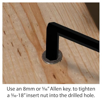 OUTWATER 4 in. H x 4-7/8 in. Dia Stained Cherry Solid Hardwood Bun Foot Leg for Furniture 4 Pack with 4 Free Insert Nuts and Drill Bit - color: Cherry