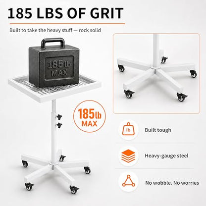 MOOFI 360° Lifting Spray Painting Table/Rotating Spray Paint Rack, 27.8-39.8“ Height Adjustable Stable Paint Rack for Cabinet Paint Stand Door and Car - color: White