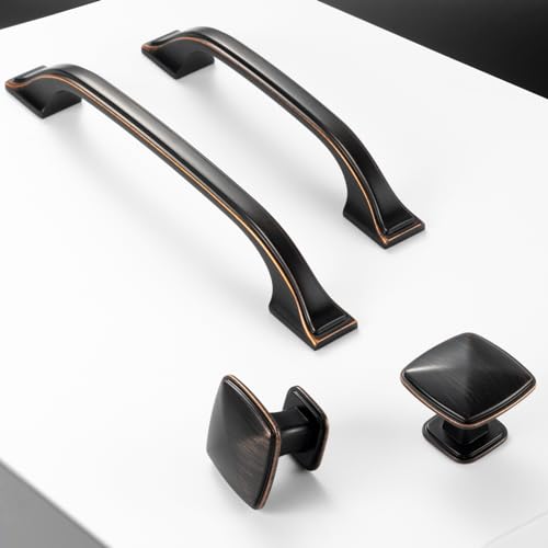 Oil Rubbed Bronze Cabinet Knobs Square Cabinet Pulls 10 Pack 1990 - color: Oil Rubbed Bronze, size: 1-1/4 Inches, style: 10 Pack Square Knob