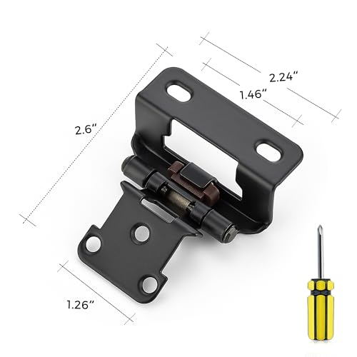Ravinte Black Kitchen Cabinet Hinges, Semi Wrap 1/2 Inch Overlay, 10 Pack - size: Semi Wrap 1/2 inch