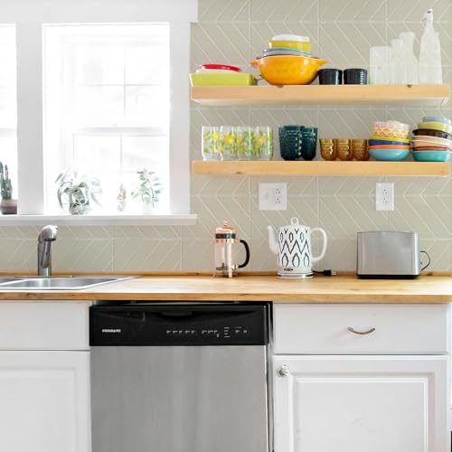 STICKGOO Herringbone Peel and Stick Backsplash, Light Gray Beige, 10 Sheets - color: Light Gray Beige, size: Pack of 10