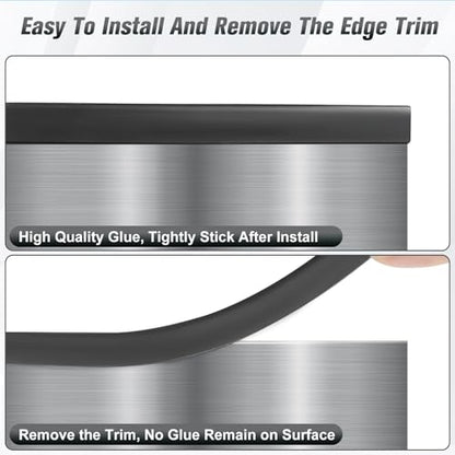 Edge Trim, 1/8" (3mm) Rubber Edge Trim, Black Color, 20Ft - size: Size1/8"(Fit 7/64"~5/32"), L20'