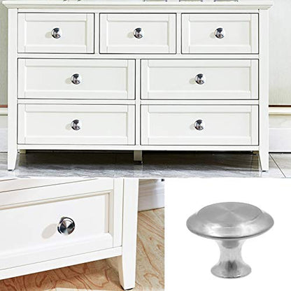 Biaungdo 15 Pack 1Inch Flat Black Kitchen Cabinet Knobs Drawer Dresser Handles Knobs, Round Drawer Handles